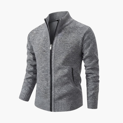 Men's Cozy Zip Up Ribbed Jacket - Olytrend