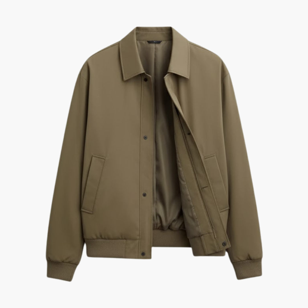 Classic Men's Long Coat with Button Front - Olytrend