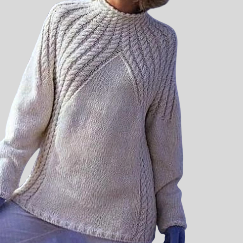 Women's Soft Crew Neck Sweater - Orange Long Sleeve Top - Olytrend