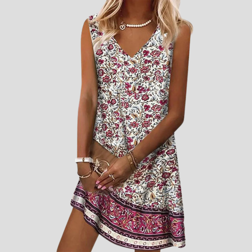 Pretty Summer Floral Sundress - Olytrend