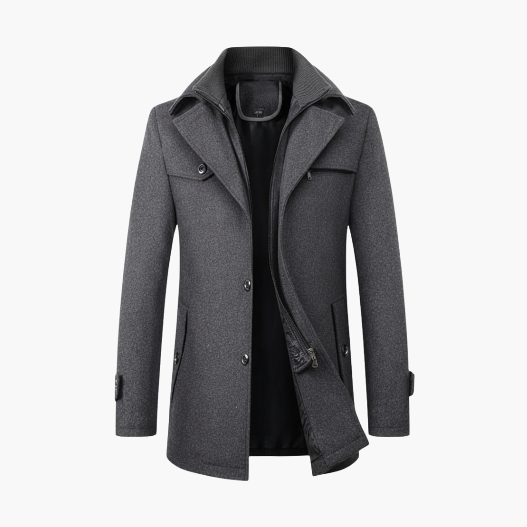 Classic Double Breasted Pea Coat for Men - Olytrend