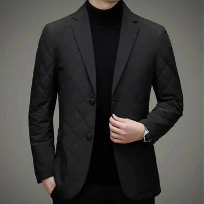 Men's Slim Fit Quilted Jacket with Button Front - Nocini