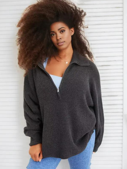 Cozy Women's Lounge Set Soft Zip Top Elastic Pants