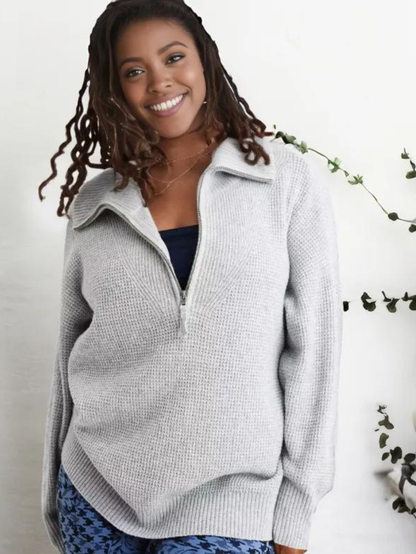 Cozy Women's Lounge Set Soft Zip Top Elastic Pants
