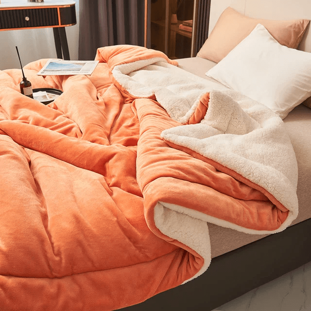 Cozy Fleece Sherpa Throw Blanket With Dual-Sided Plush Design