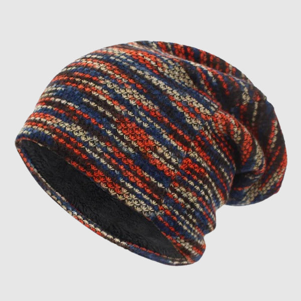 Cozy Slouch Beanie | Soft Striped Knit Hat - Nocini
