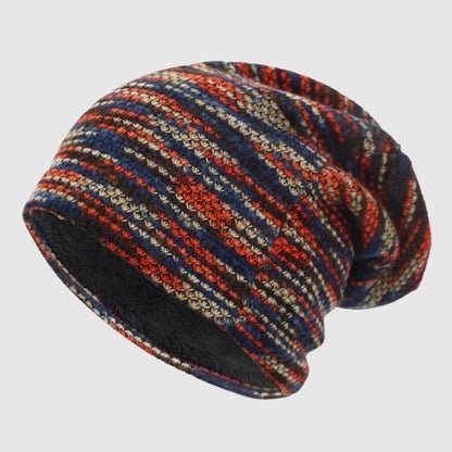 Cozy Slouch Beanie | Soft Striped Knit Hat - Nocini