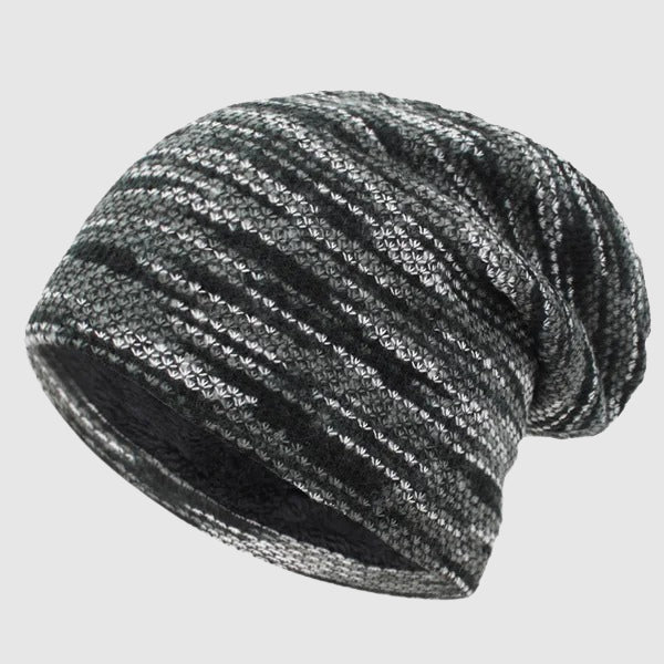 Cozy Slouch Beanie | Soft Striped Knit Hat