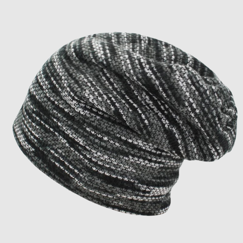 Cozy Slouch Beanie | Soft Striped Knit Hat