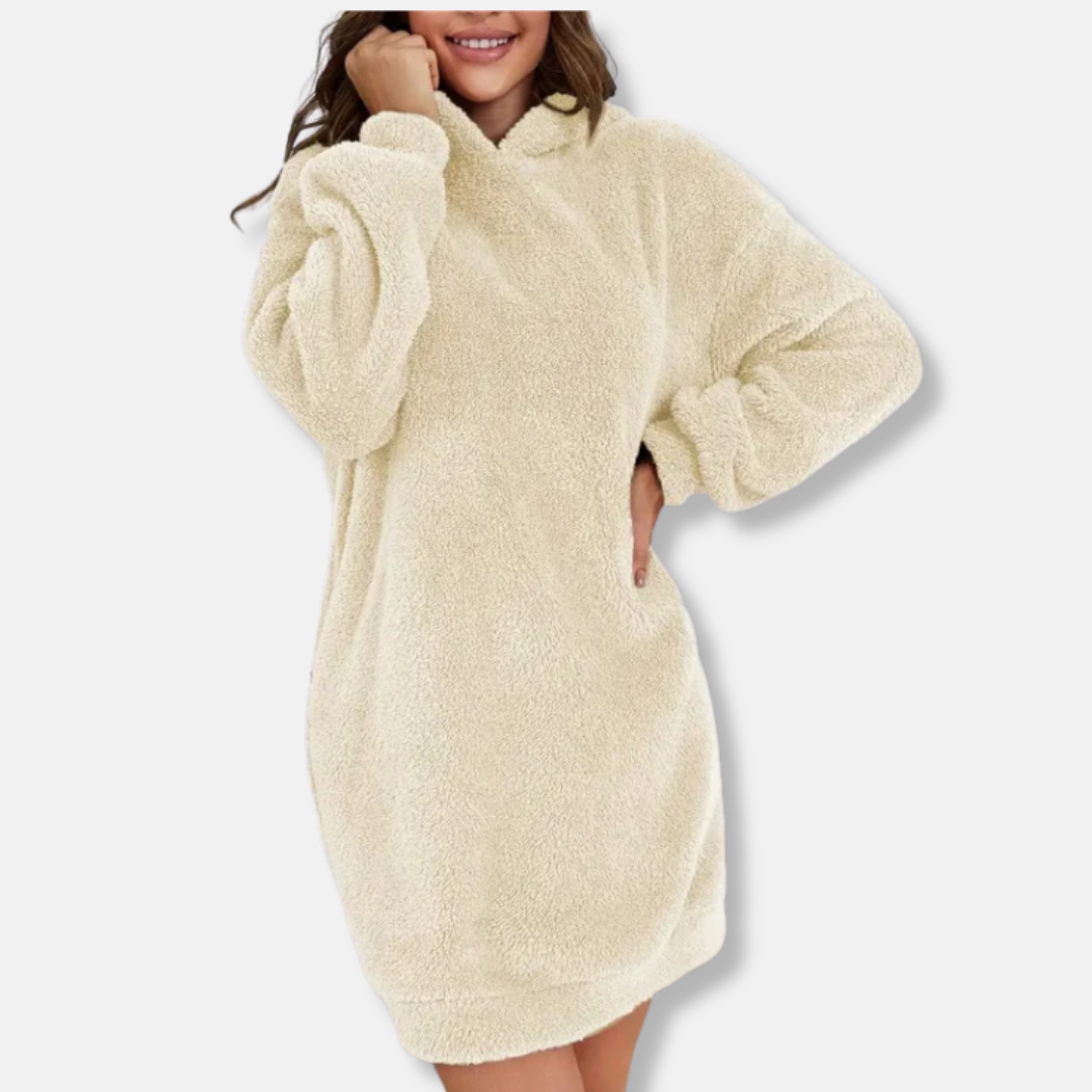 Cozy Women's Fleece Hooded Dress