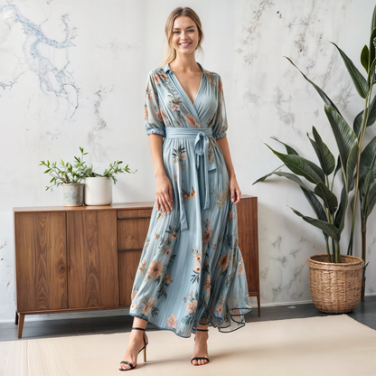 Floral Long Sleeve Maxi Dress for Women