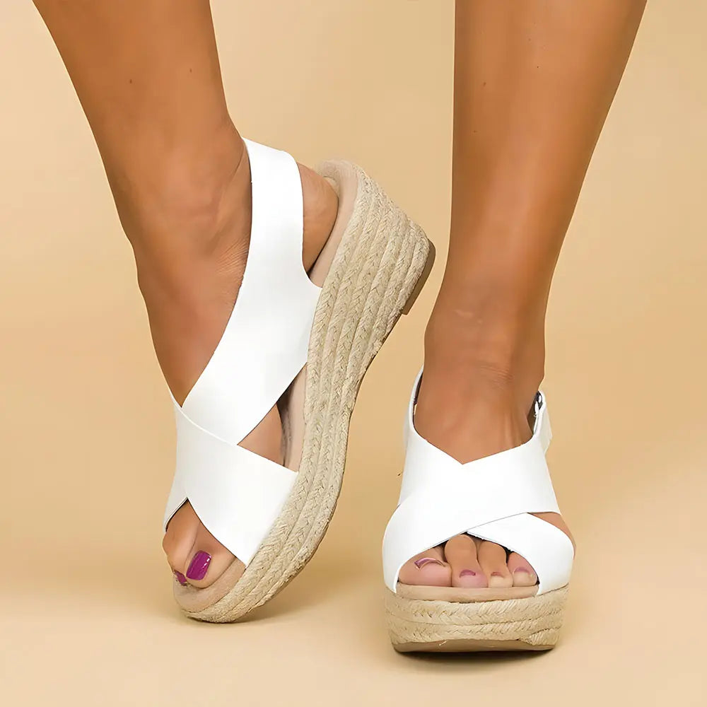 Comfortable Ankle Strap Wedge Sandals for Women - Nocini