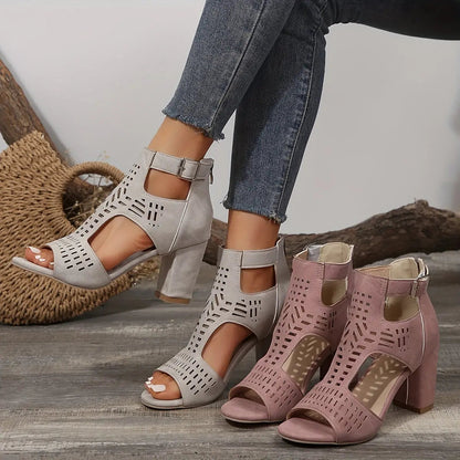 Cut-Out Peep-Toe Ankle Boots for Women – Edgy & Stylish