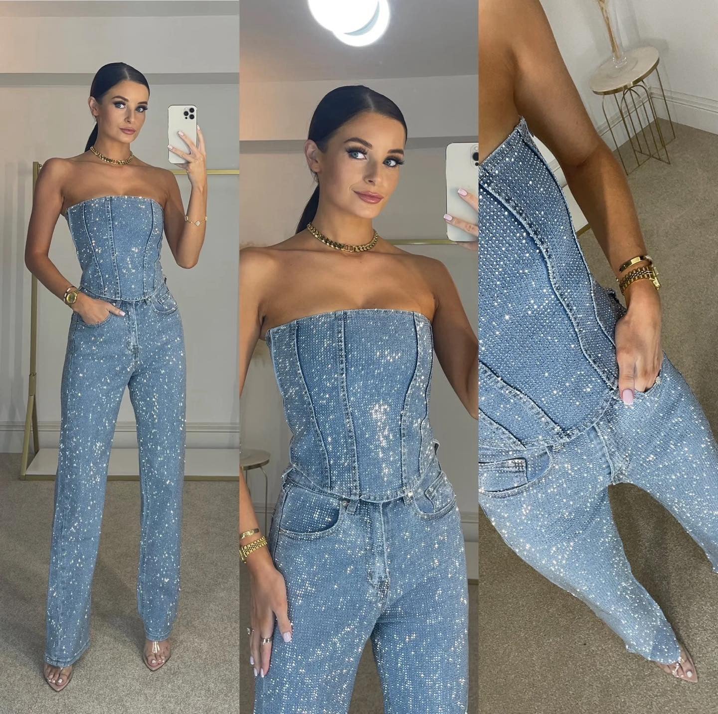 Women's Fashionable Strapless Jumpsuit