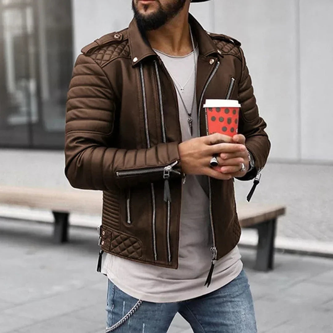 Classic Brown Genuine Leather Jacket