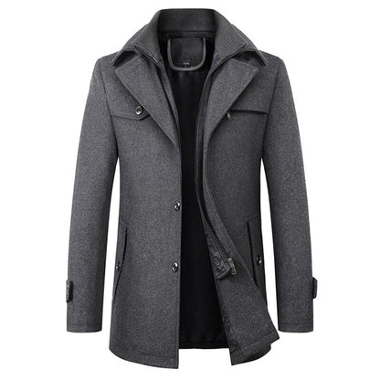 Warm Wool pea Coat for Men
