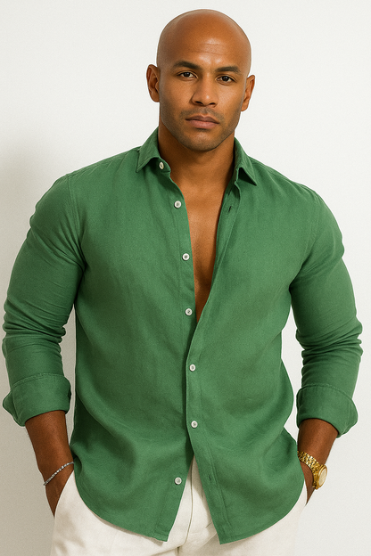 Men's Simple Relaxed Fit Long Sleeve Shirt