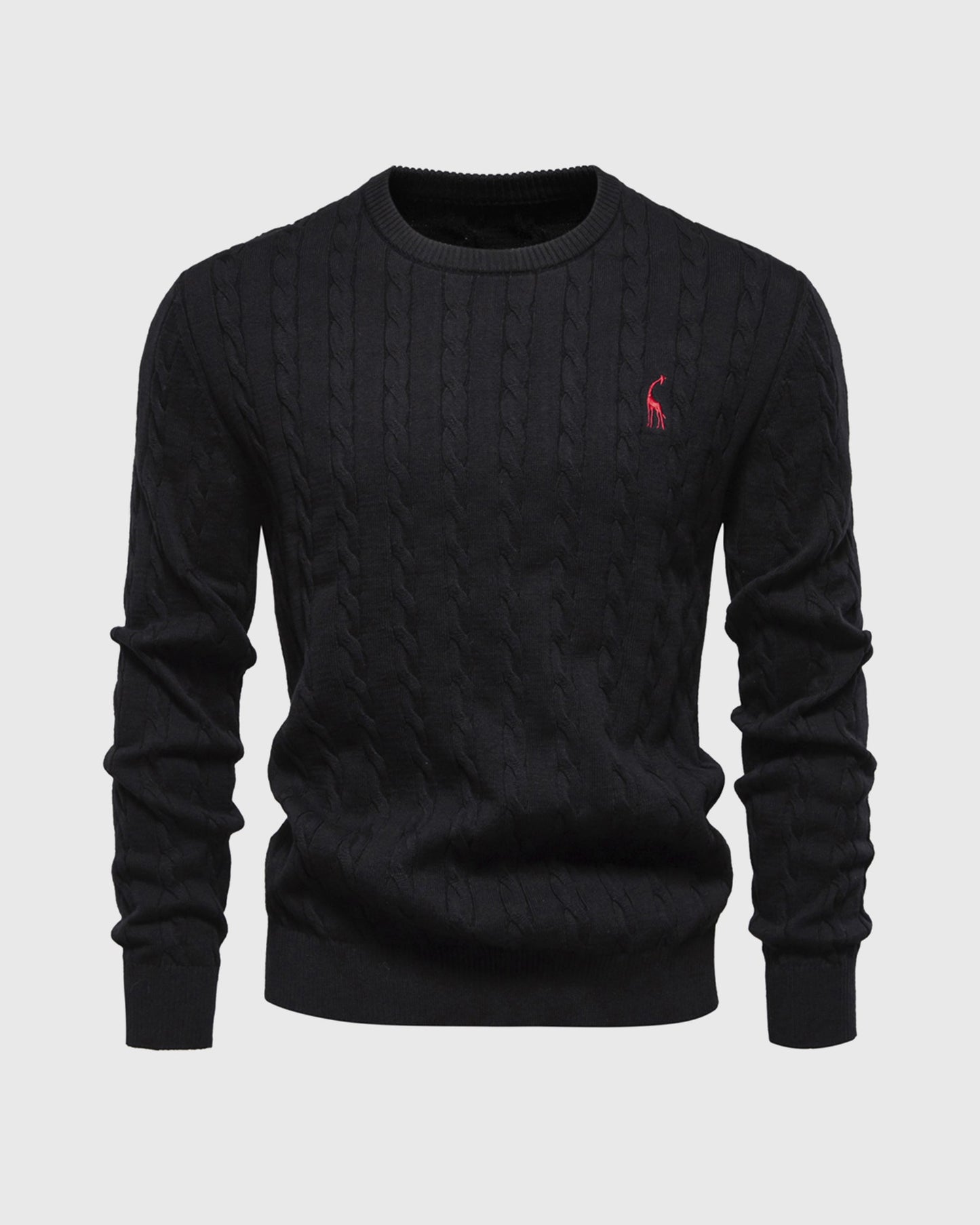 Classic Crew Neck Soft Cable Knit Sweater