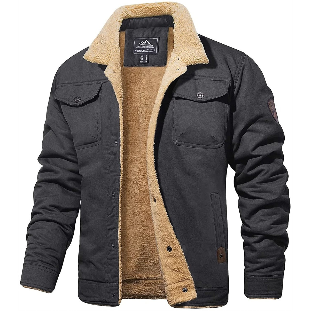 Warm Fleece Lined Men's Coat