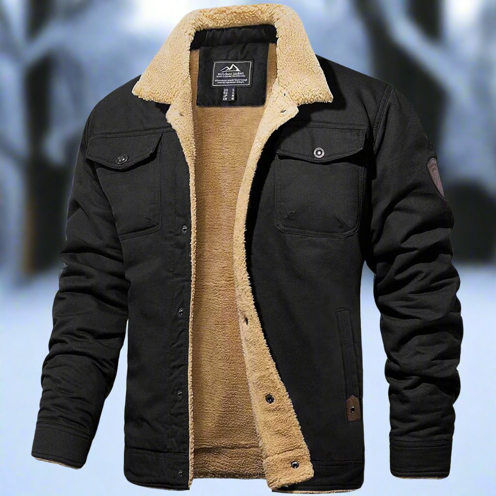 Cozy Fleece Lined Denim Jacket - Nocini