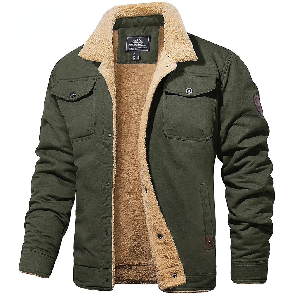 Warm Fleece-Lined Mens Winter Coat