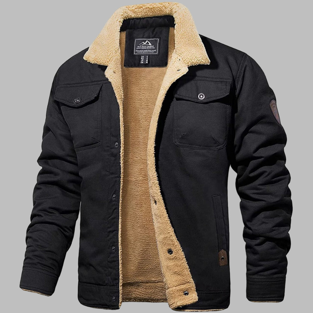 Classic Mens Leather Aviator Jacket - Olytrend