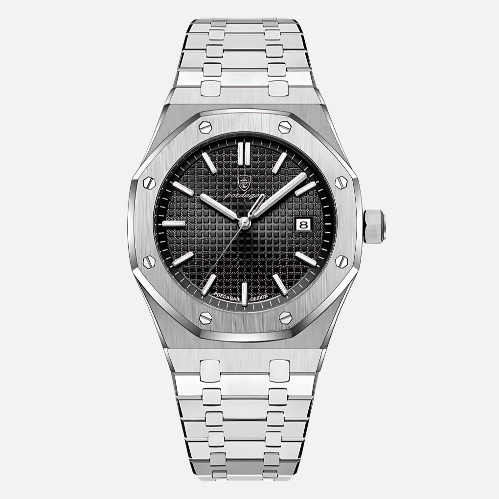 Luxury Silver Tone Men's Watch