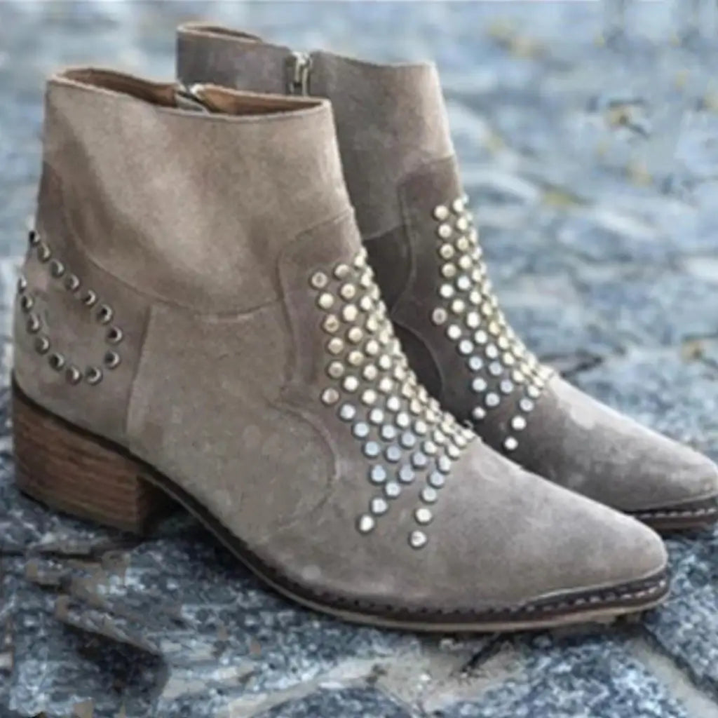 Decorative Buckle Ankle Boots