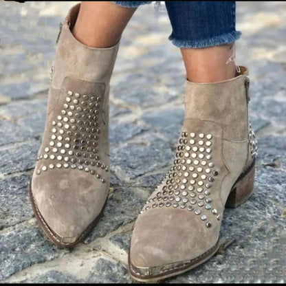 Decorative Buckle Ankle Boots