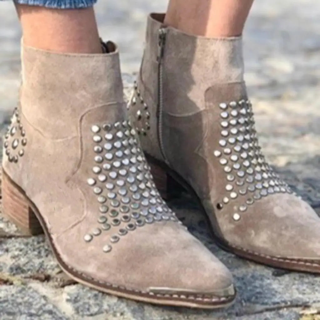 Decorative Buckle Ankle Boots - Olytrend