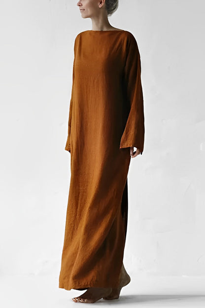 Elegant Long Dress with Ribbon Accent