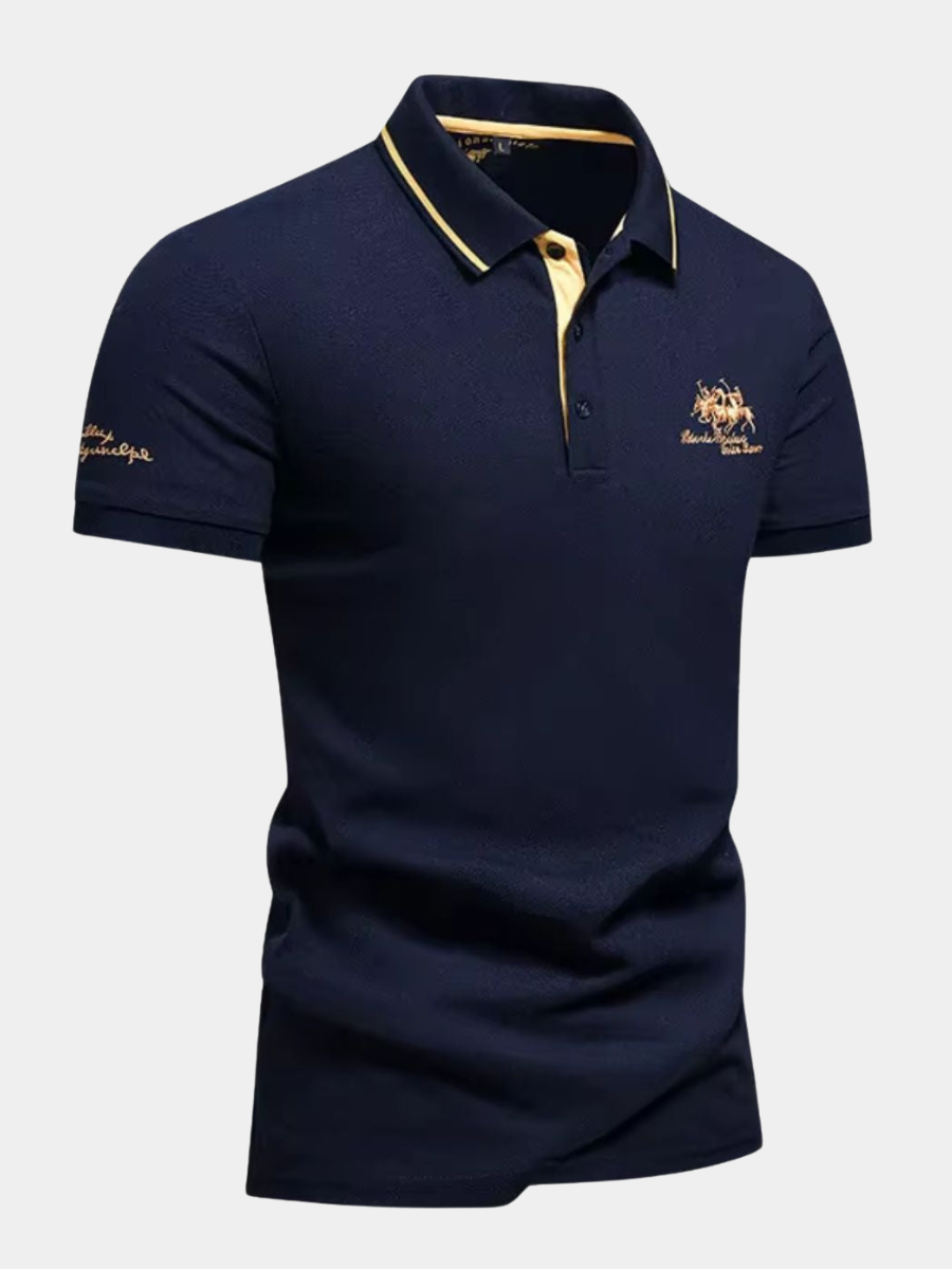 Classic Casual Polo Shirt with Contrast Trim - Nocini