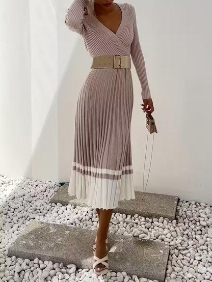 Ladies' Flowy Pleated Knee Length Dress