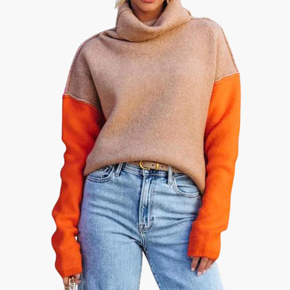 Women's Crew Neck Colorful Knit Sweater