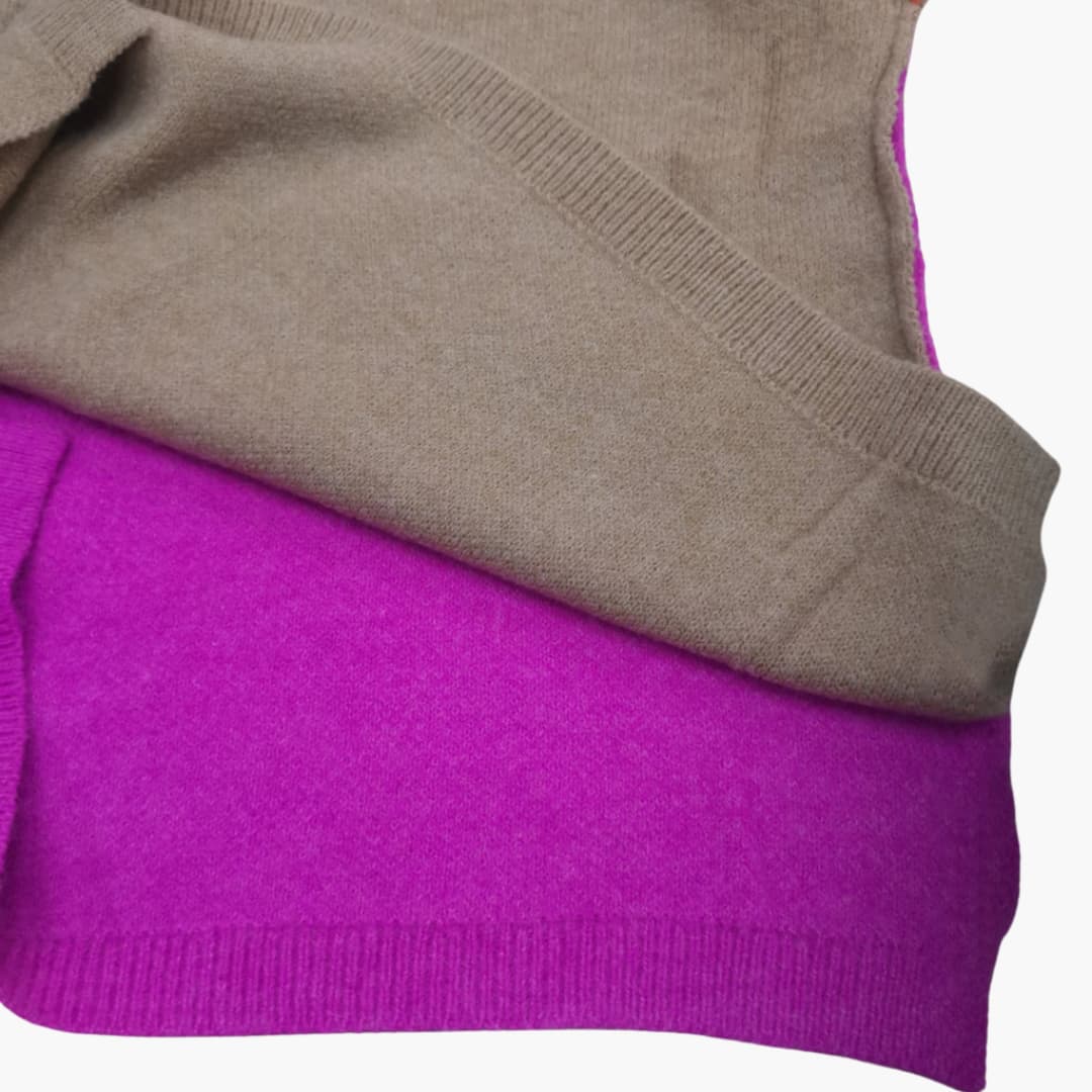 Women's Crew Neck Colorful Knit Sweater