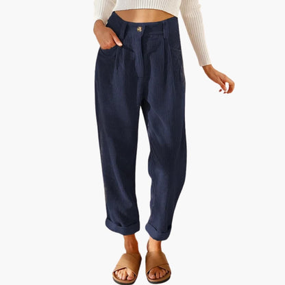 Comfortable Women's Corduroy Trousers with Elastic Waist