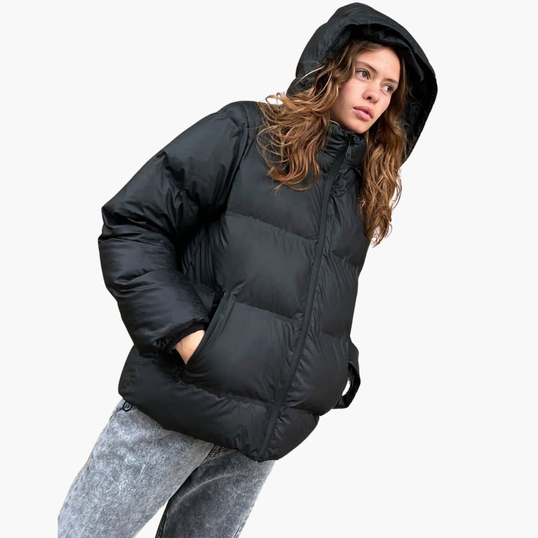 Warm Winter Coat with Hood and Zip