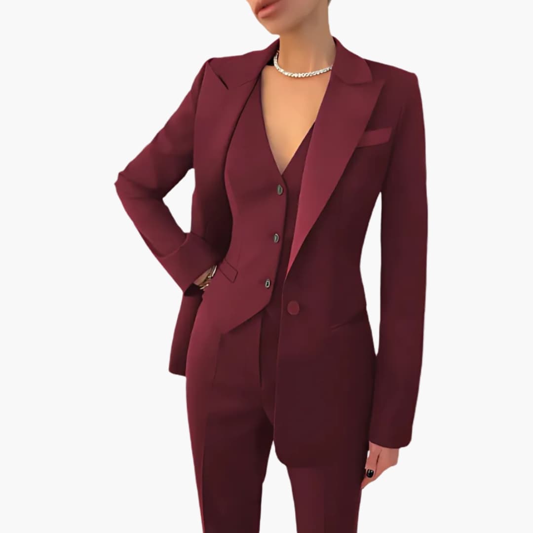 Classic 3-Piece Business Suit for Women - Olytrend