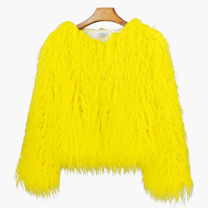 Luxurious Faux Fur Long Sleeve Winter Coat