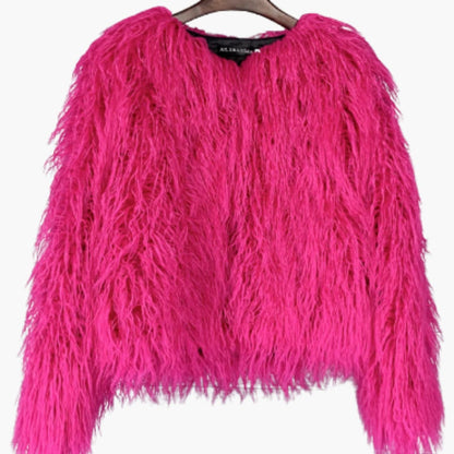 Luxurious Faux Fur Long Sleeve Winter Coat