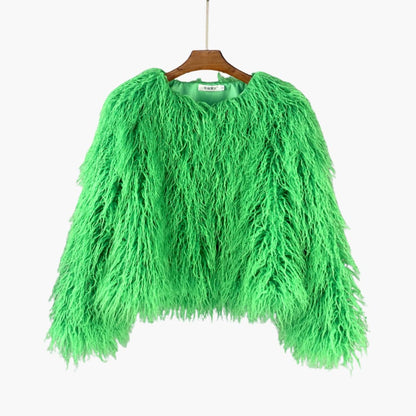 Luxurious Faux Fur Long Sleeve Winter Coat