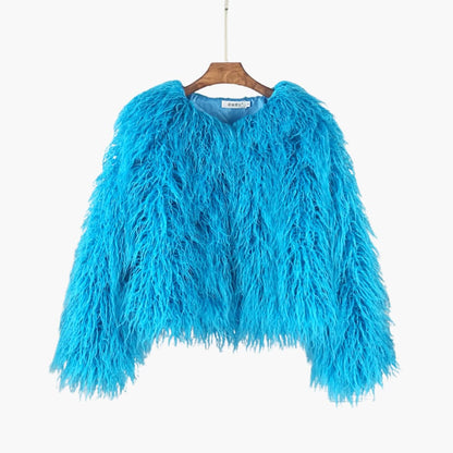 Luxurious Faux Fur Long Sleeve Winter Coat