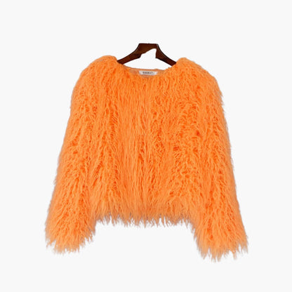 Luxurious Faux Fur Long Sleeve Winter Coat