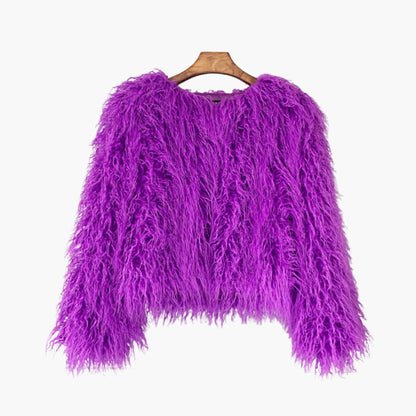 Luxurious Faux Fur Long Sleeve Winter Coat