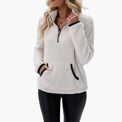 Soft Women's Half Zip Fleece Jacket - Olytrend