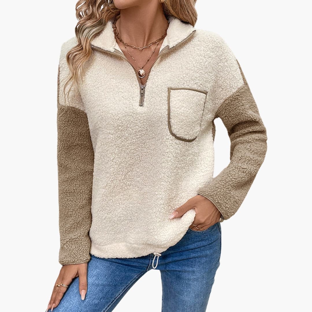 Soft Women's Fleece Sweatshirt with Pockets - Olytrend