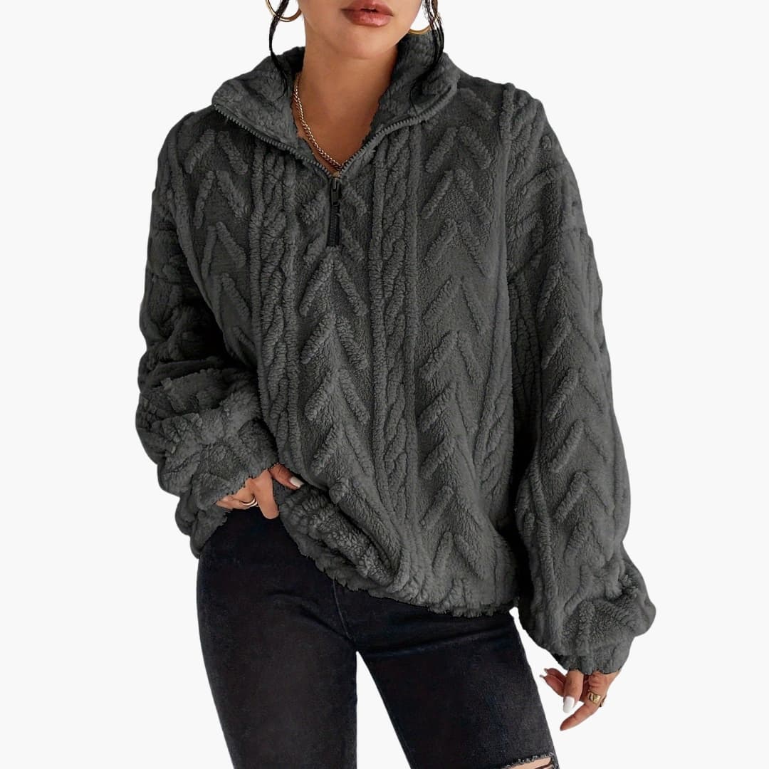 Soft Cable Knit Women's Pullover Sweater - Olytrend