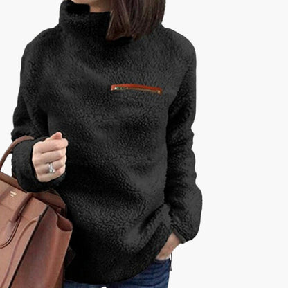Soft Women's High Neck Fleece Sweater