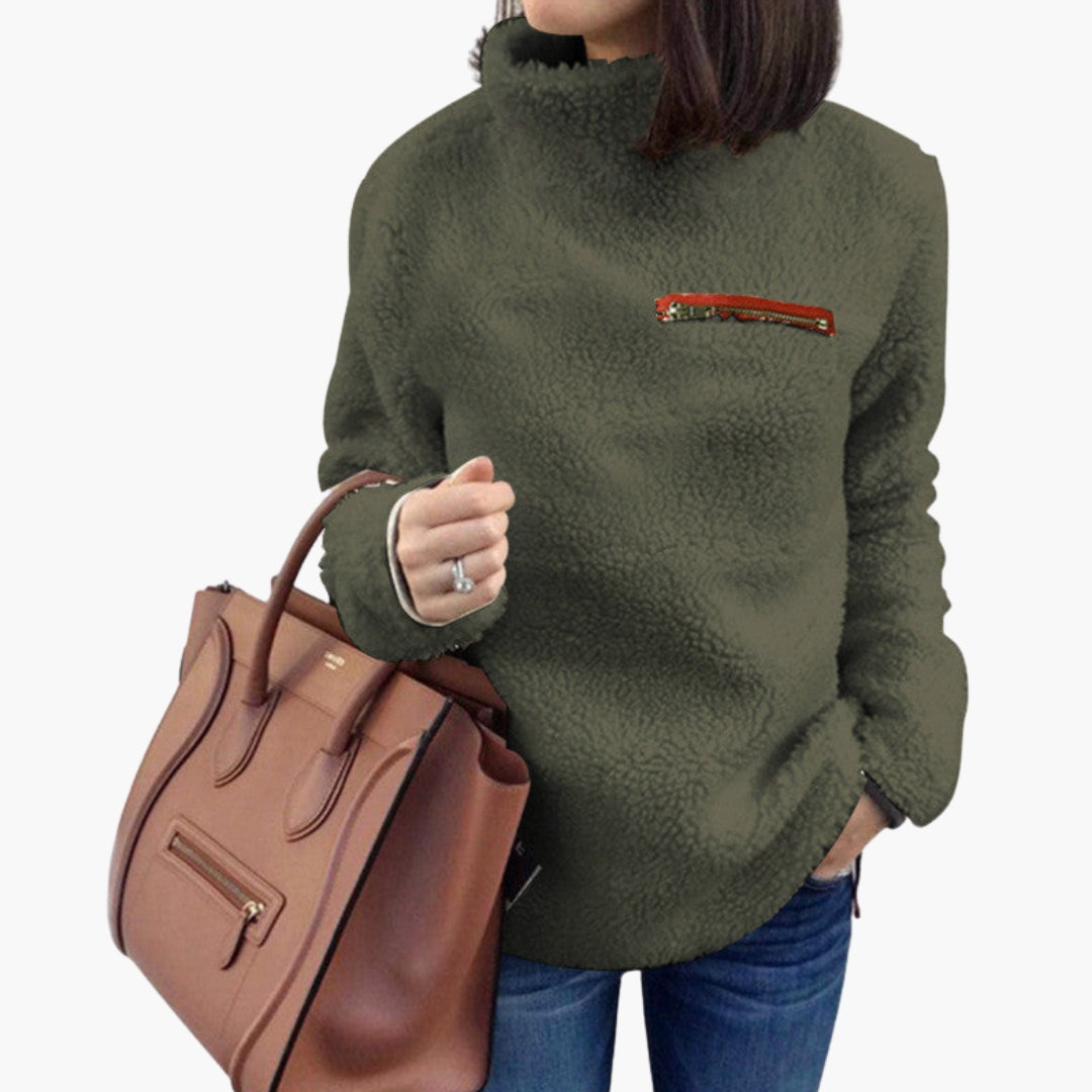 Soft Women's High Neck Fleece Sweater