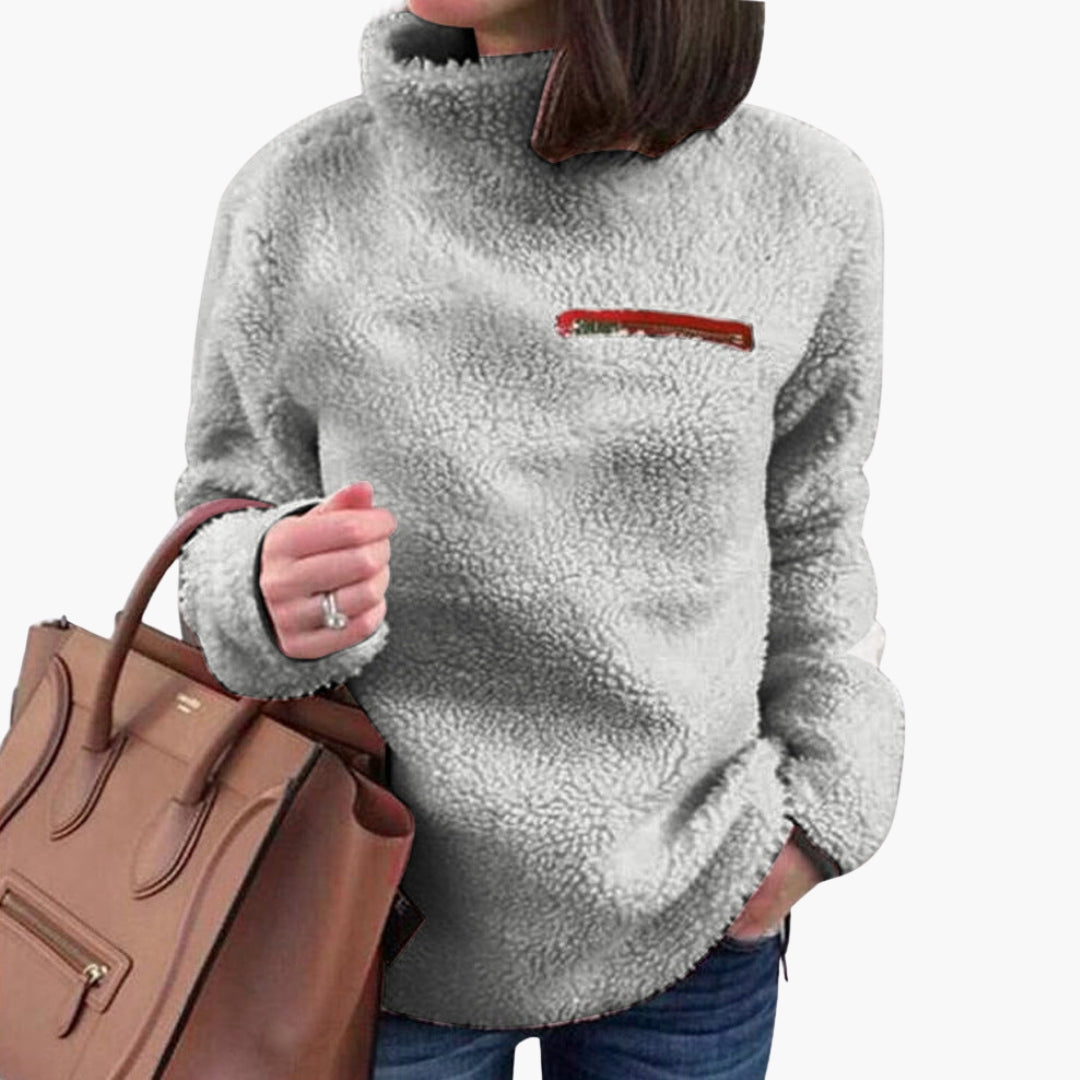 Soft Women's High Neck Fleece Sweater